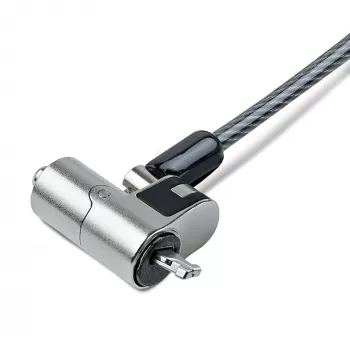StarTech.com Candado de cable Nano para portátil, 1,8 m, Antirrobo con llave, Candado de cable de seguridad para portátiles con ranura Nano, para portátiles EliteBook/LenovoX1/2-in-1, resistente a cortes, Candado de cable de acero para portátil