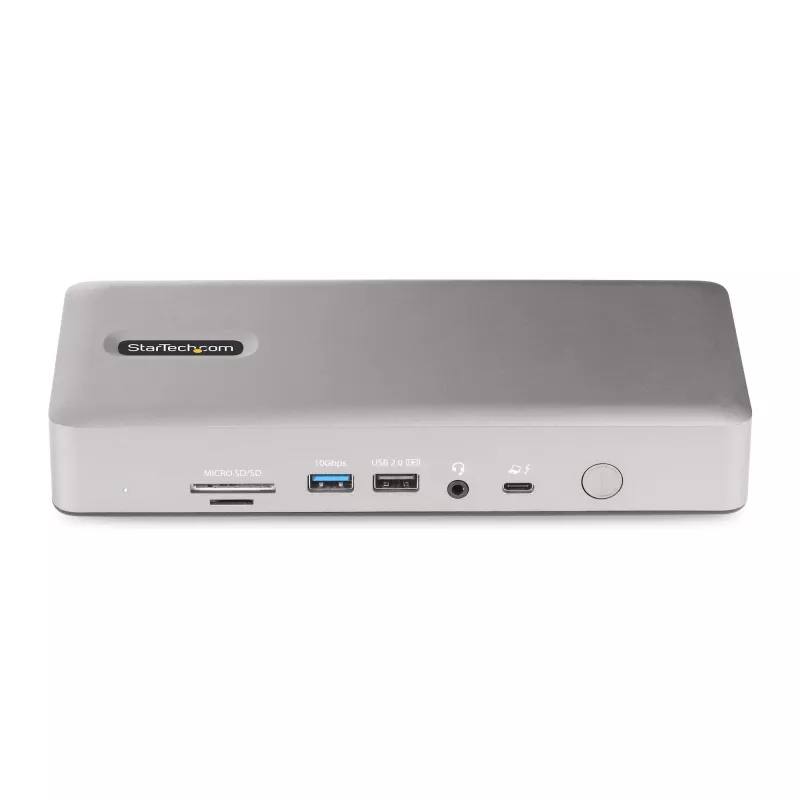 StarTech.com Docking station universal USB4 y Thunderbolt 4, Cuádruple pantalla en Windows, Doble pantalla en MacBook, Dock HDMI DP con carga de portátil de 98W