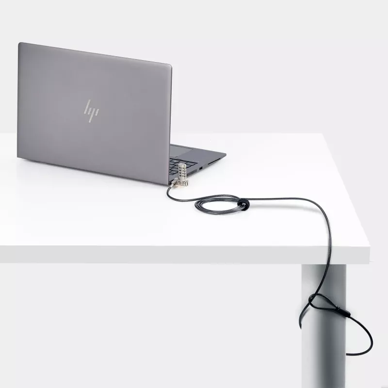StarTech.com Candado universal para portátil de 2 m, Cable de seguridad para portátiles compatible con Noble Wedge®/Nano/K-Slot; cable candado de combinación sin llave, cable de acero antirrobo resistente a cortes