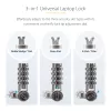 StarTech.com Candado universal para portátil de 2 m, Cable de seguridad para portátiles compatible con Noble Wedge®/Nano/K-Slot; cable candado de combinación sin llave, cable de acero antirrobo resistente a cortes