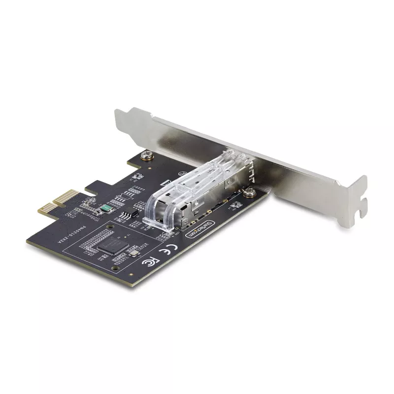StarTech.com Tarjeta de red SFP GbE de 1 puerto, PCIe 2.1 x1, Intel I210-IS, Controlador 1GbE, 1000BASE cobre/fibra, NIC Gigabit Ethernet de un puerto, Paneles traseros para desktop/servidor – compatible con Windows y Linux
