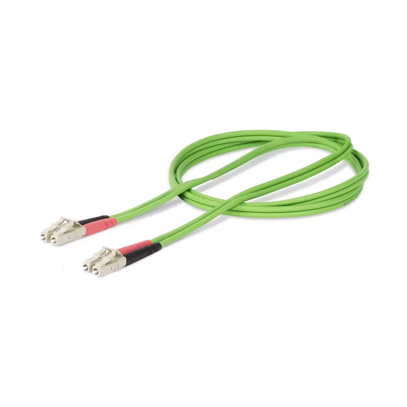 StarTech.com Cable de fibra óptica multimodo OM5 LC a LC (UPC) de 2m (6.6ft), 50/125µm Duplex LOMMF Zipcord, VCSEL, 40G/100G, Cable patch de fibra óptica LSZH