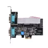 StarTech.com Tarjeta serie PCIe de 2 puertos, Tarjeta serie PCI Express dual puerto a RS232/RS422/RS485 (DB9), Soportes Low-Profile incluidos, 16C1050 UART, Windows/Linux, conforme TAA – Protección ESD Nivel 4