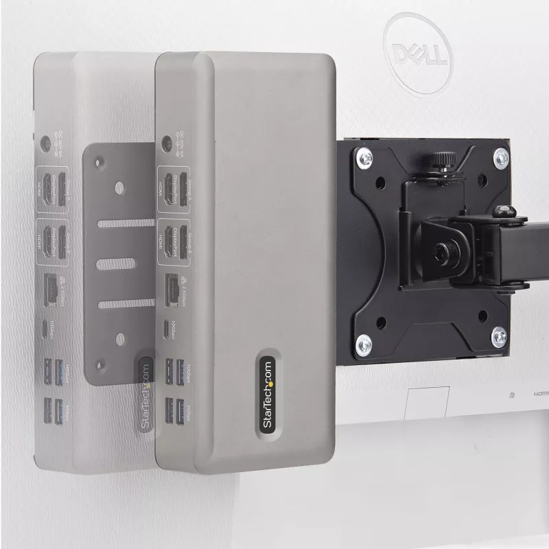 StarTech.com Soporte de montaje VESA para NUC/Thin Clients o docking stations de portátil, Placa de expansión compatible con VESA 75x75/100x100 para mini-PC