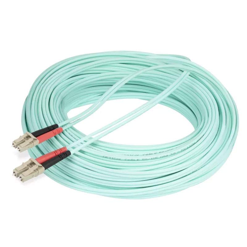 StarTech.com Cable de fibra óptica multimodo OM4 LC/UPC a LC/UPC de 20m (65ft), 50/125µm LOMMF/VCSEL Zipcord, 100G, baja pérdida de inserción – Cable jumper de fibra óptica LSZH