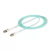 StarTech.com Cable de fibra óptica multimodo OM4 LC a LC (UPC) de 3 m (9,8 ft) con lengüetas push-pull, 50/125 µm, 100G, resistente a flexiones, baja pérdida de inserción – Cable patch de fibra óptica LSZH