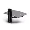 StarTech.com Estante AV flotante de pared, Estante ajustable en altura para debajo del televisor, Organización de equipos A/V en estante de cristal templado negro
