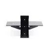 StarTech.com Estante AV flotante de pared, Estante ajustable en altura para debajo del televisor, Organización de equipos A/V en estante de cristal templado negro