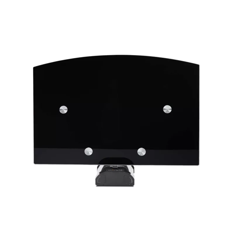 StarTech.com Estante AV flotante de pared, Estante ajustable en altura para debajo del televisor, Organización de equipos A/V en estante de cristal templado negro