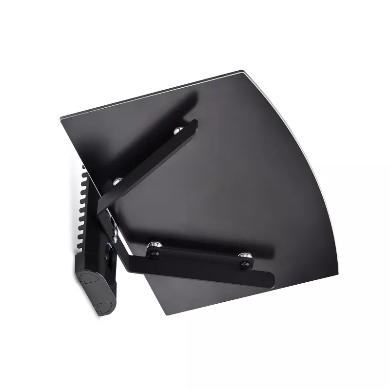 StarTech.com Estante AV flotante de pared, Estante ajustable en altura para debajo del televisor, Organización de equipos A/V en estante de cristal templado negro