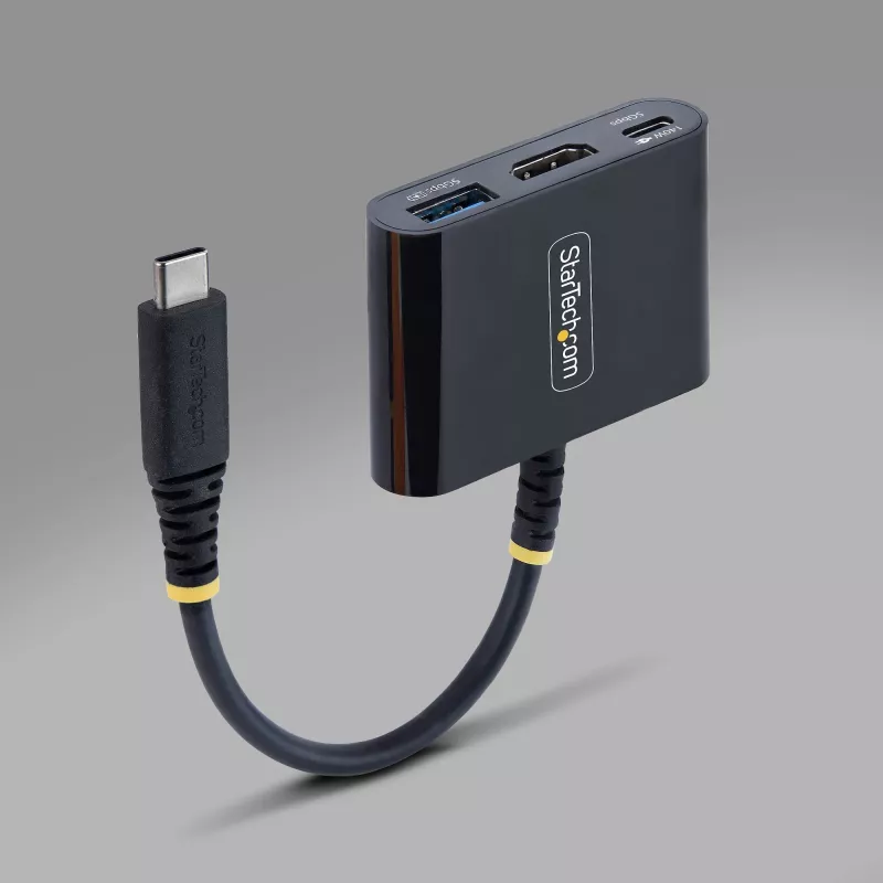 StarTech.com adaptador multipuerto de USB-C a HDMI con carga PD de 140 W, HDMI 4K a 60 Hz, hub USB de 5 Gbit/s, mini dock para MacBook / Dell / Thinkpad / HP / iPad / tabletas