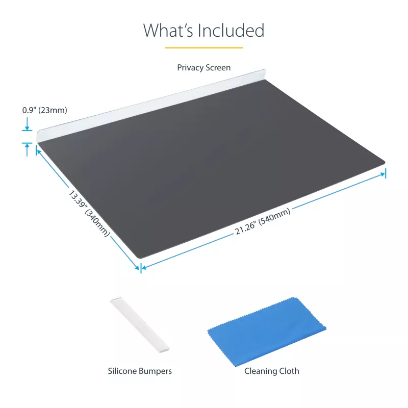 StarTech.com Filtro de privacidad para monitor de ordenador de 24 pulgadas 16:10, filtro acrílico colgante, filtro de privacidad de instalación rápida, protector de pantalla para monitor, ángulo de visión +/- 30°, brillante