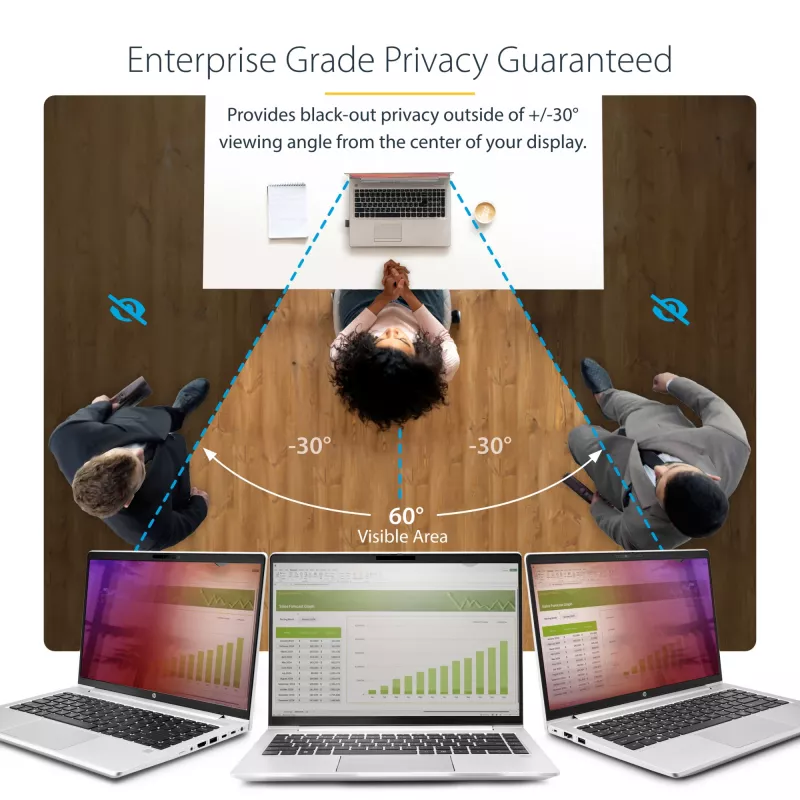 StarTech.com Protector de privacidad para portátil de 35,6 cm (14