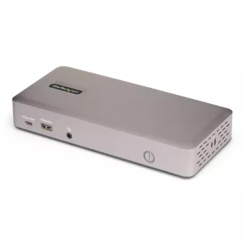 StarTech.com Docking station USB4 para triple monitor, 4K 60Hz HDMI o DisplayPort, carga de portátil de 100W, 2,5GbE, dock USB-C multi-monitor, sin controladores