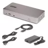 StarTech.com Docking station USB4 para triple monitor, 4K 60Hz HDMI o DisplayPort, carga de portátil de 100W, 2,5GbE, dock USB-C multi-monitor, sin controladores