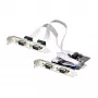 StarTech.com Tarjeta PCIe serie de 4 puertos, tarjeta serie PCI Express de cuatro puertos a RS232/RS422/RS485 (DB9), soporte de perfil bajo incl., UART 16C1050, Windows/Linux, conforme a TAA – Protección ESD nivel 4