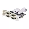StarTech.com Tarjeta PCIe serie de 4 puertos, tarjeta serie PCI Express de cuatro puertos a RS232/RS422/RS485 (DB9), soporte de perfil bajo incl., UART 16C1050, Windows/Linux, conforme a TAA – Protección ESD nivel 4