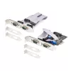 StarTech.com Tarjeta PCIe serie de 4 puertos, tarjeta serie PCI Express de cuatro puertos a RS232/RS422/RS485 (DB9), soporte de perfil bajo incl., UART 16C1050, Windows/Linux, conforme a TAA – Protección ESD nivel 4