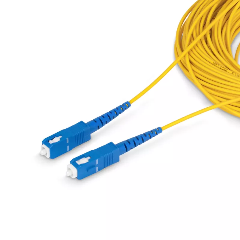 StarTech.com Cable de fibra óptica monomodo OS2 simplex SC a SC (UPC) de 100 m, 9/125 µm, 40G/100G, insensible a curvaturas, baja atenuación de inserción, cable jumper de fibra óptica LSZH
