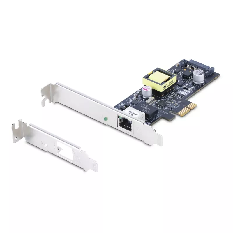 StarTech.com Tarjeta de red PoE NBASE-T de 2.5Gbps de 1 puerto, Intel I225-V, NIC Multi-Gigabit PoE+ 802.3af/at, tarjeta LAN para servidor PCI Express, interfaz Ethernet de sobremesa alimentada por SATA – Compatible con Windows, Linux