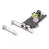 StarTech.com Tarjeta de red PoE NBASE-T de 2.5Gbps de 2 puertos, doble Intel I225-V, NIC Multi-Gigabit PoE+ 802.3af/at, tarjeta LAN para servidor PCI Express, alimentación LP4/PCIe de 8 pines