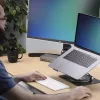 StarTech.com Soporte giratorio para portátil, giratorio 360°, elevador de escritorio ergonómico para ordenador, plataforma elevada con inclinación ajustable, máx. 5 kg, construcción de aluminio, diseño portátil
