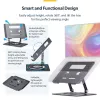 StarTech.com Soporte giratorio para portátil, giratorio 360°, elevador de escritorio ergonómico para ordenador, plataforma elevada con inclinación ajustable, máx. 5 kg, construcción de aluminio, diseño portátil