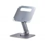 StarTech.com Soporte telescópico para portátil, base giratoria 360°, elevador de ordenador giratorio para escritorio, altura e inclinación ajustables, máx. 5 kg, acabado de aluminio, diseño portátil