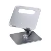StarTech.com Soporte telescópico para portátil, base giratoria 360°, elevador de ordenador giratorio para escritorio, altura e inclinación ajustables, máx. 5 kg, acabado de aluminio, diseño portátil