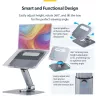 StarTech.com Soporte telescópico para portátil, base giratoria 360°, elevador de ordenador giratorio para escritorio, altura e inclinación ajustables, máx. 5 kg, acabado de aluminio, diseño portátil