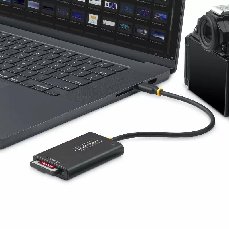 StarTech.com Lector de tarjetas CFexpress Type-B USB-C, USB 10Gbps, lector de tarjetas de memoria portátil, adaptador USB Type-C a CF-Express 2.0, funciona con cualquier sistema operativo