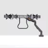 StarTech.com Soporte de escritorio brazo doble para monitor con barra transversal, hasta pantallas de 27 pulgadas, VESA 75x75/100x100, máx. 33 lb/15 kg, pinza en C, totalmente articulado, resorte mecánico, TAA