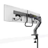 StarTech.com Soporte de escritorio brazo doble para monitor con barra transversal, hasta pantallas de 27 pulgadas, VESA 75x75/100x100, máx. 33 lb/15 kg, pinza en C, totalmente articulado, resorte mecánico, TAA