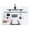 StarTech.com Soporte de escritorio brazo doble para monitor con barra transversal, hasta pantallas de 27 pulgadas, VESA 75x75/100x100, máx. 33 lb/15 kg, pinza en C, totalmente articulado, resorte mecánico, TAA