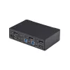 StarTech.com Switch KVM DisplayPort de 2 puertos, 4K 60Hz, DP 1.2, gestión EDID, hub USB 3.0 de 2 puertos, 4x puertos USB HID, conforme a TAA