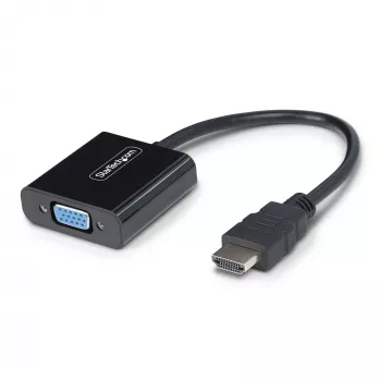 StarTech.com Adaptador HDMI a VGA, convertidor de vídeo activo para portátil/sobremesa, 1920x1080 (1080p), fuente HDMI a monitor VGA/display/proyector