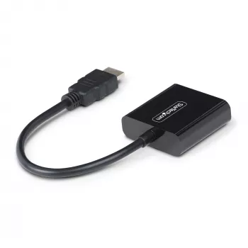 StarTech.com Adaptador HDMI a VGA, convertidor de vídeo activo para portátil/sobremesa, 1920x1080 (1080p), fuente HDMI a monitor VGA/display/proyector