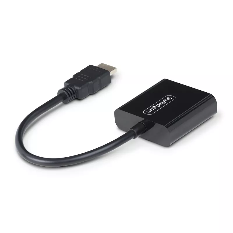 StarTech.com Adaptador HDMI a VGA, convertidor de vídeo activo para portátil/sobremesa, 1920x1080 (1080p), fuente HDMI a monitor VGA/display/proyector