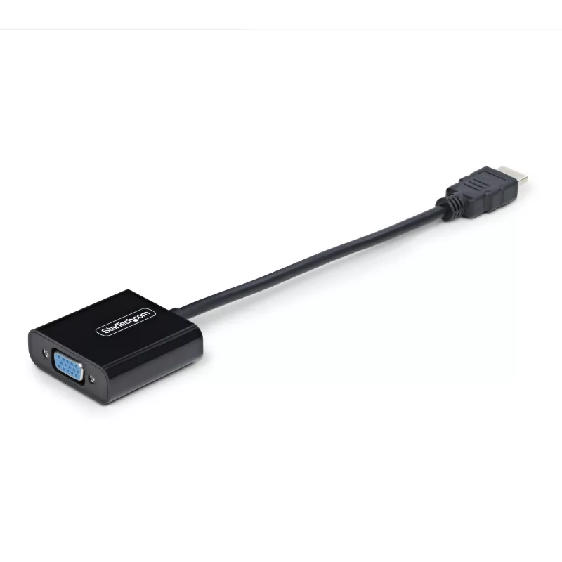 StarTech.com Adaptador HDMI a VGA, convertidor de vídeo activo para portátil/sobremesa, 1920x1080 (1080p), fuente HDMI a monitor VGA/display/proyector