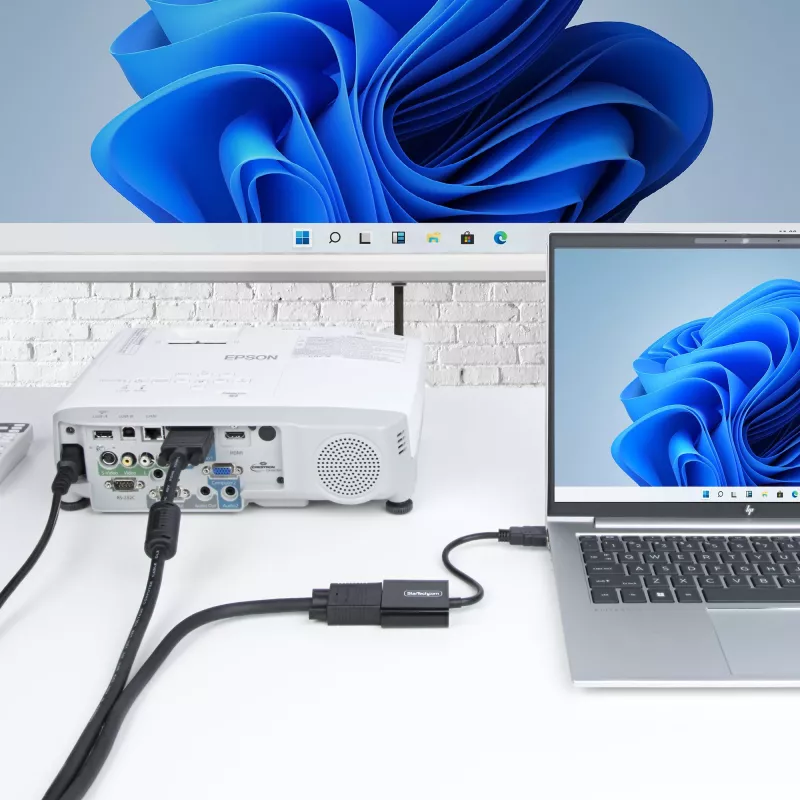 StarTech.com Adaptador HDMI a VGA, convertidor de vídeo activo para portátil/sobremesa, 1920x1080 (1080p), fuente HDMI a monitor VGA/display/proyector