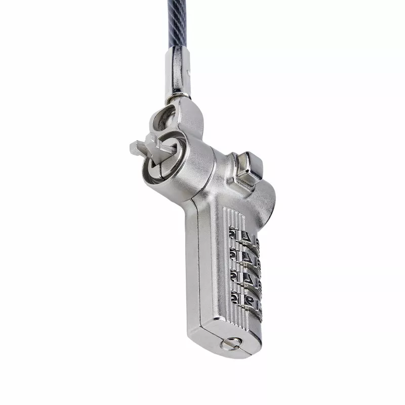 StarTech.com Pack de 25 candados universales para portátil de 2 m, cable de seguridad serializado para portátil, compatible con Noble Wedge®/Nano/K-Slot, cable con cierre de combinación sin llave – TAA