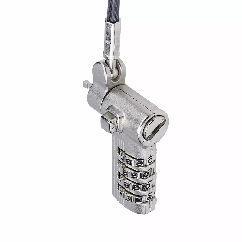 StarTech.com Pack de 25 candados universales para portátil de 2 m, cable de seguridad serializado para portátil, compatible con Noble Wedge®/Nano/K-Slot, cable con cierre de combinación sin llave – TAA