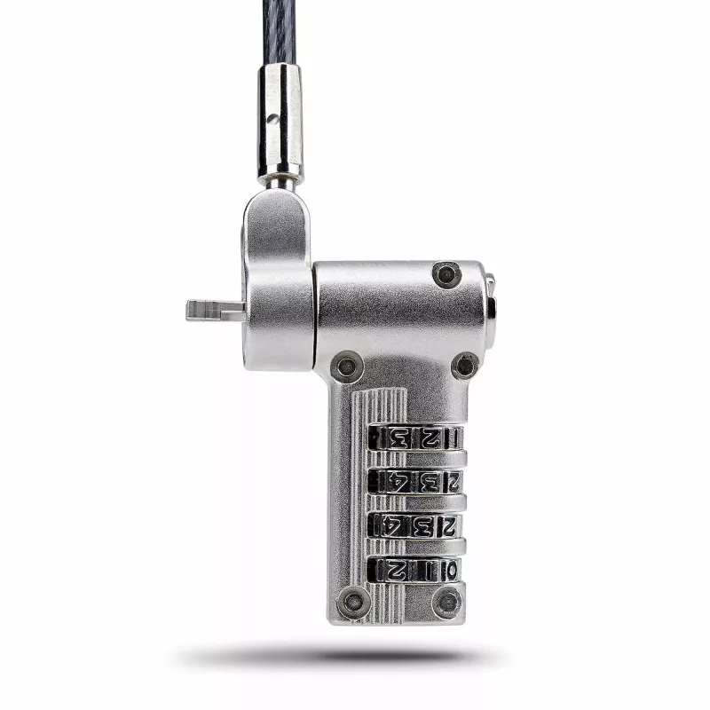 StarTech.com Pack de 25 candados universales para portátil de 2 m, cable de seguridad serializado para portátil, compatible con Noble Wedge®/Nano/K-Slot, cable con cierre de combinación sin llave – TAA