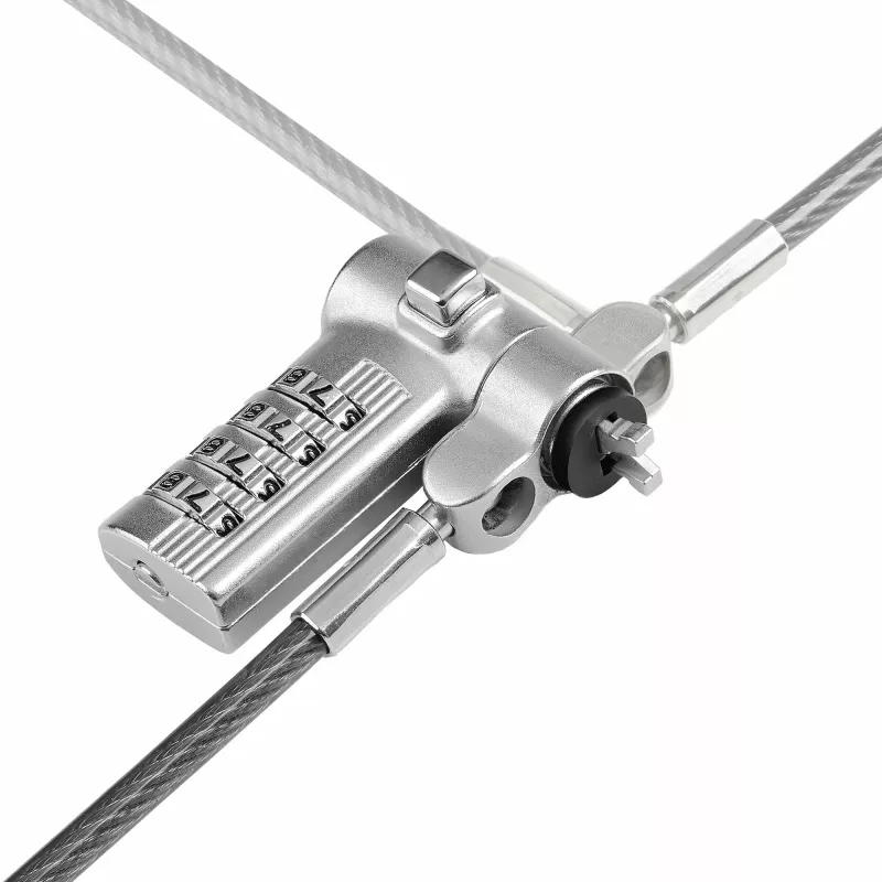 StarTech.com Pack de 25 candados universales para portátil de 2 m, cable de seguridad serializado para portátil, compatible con Noble Wedge®/Nano/K-Slot, cable con cierre de combinación sin llave – TAA