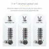 StarTech.com Pack de 25 candados universales para portátil de 2 m, cable de seguridad serializado para portátil, compatible con Noble Wedge®/Nano/K-Slot, cable con cierre de combinación sin llave – TAA