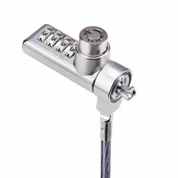 StarTech.com Pack de 10 candados para portátil de doble acceso, cable de seguridad de 1,98 m con apertura con la misma llave y combinación para dispositivos con ranura K, cable de acero antirrobo para ordenador