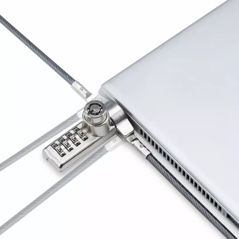 StarTech.com Pack de 10 candados para portátil de doble acceso, cable de seguridad de 1,98 m con apertura con la misma llave y combinación para dispositivos con ranura K, cable de acero antirrobo para ordenador