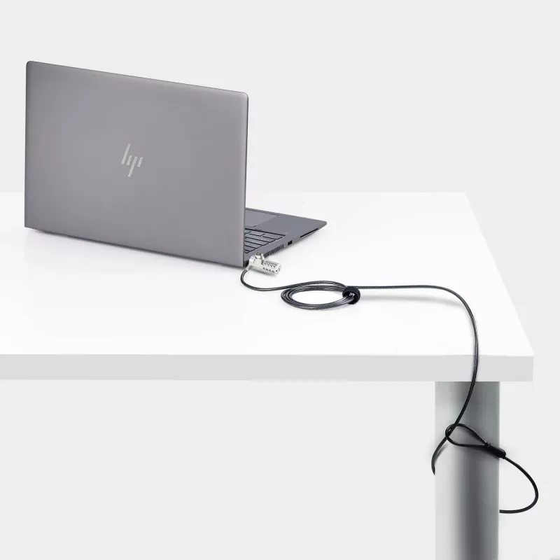 StarTech.com Pack de 10 candados para portátil de doble acceso, cable de seguridad de 1,98 m con apertura con la misma llave y combinación para dispositivos con ranura K, cable de acero antirrobo para ordenador