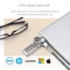 StarTech.com Pack de 10 candados para portátil de doble acceso, cable de seguridad de 1,98 m con apertura con la misma llave y combinación para dispositivos con ranura K, cable de acero antirrobo para ordenador