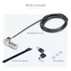 StarTech.com Pack de 10 candados para portátil de doble acceso, cable de seguridad de 1,98 m con apertura con la misma llave y combinación para dispositivos con ranura K, cable de acero antirrobo para ordenador